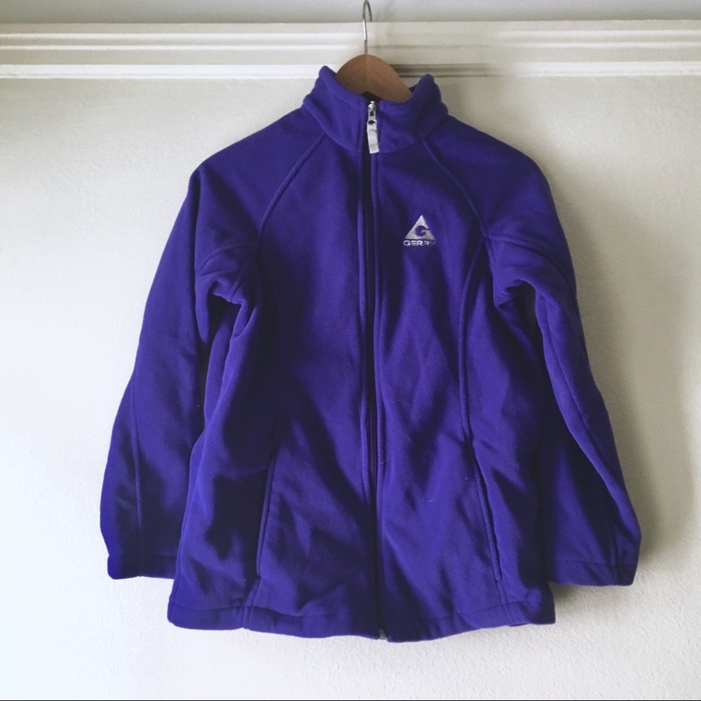 Gerry purple fleece full zip jacket girls XL